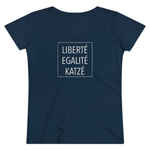 Laden Sie das Bild in den Galerie-Viewer, Liberte Katze | Damen | Bio T-Shirt - MegaCat
