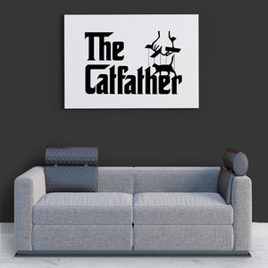 Catfather | Wandbild | White Edition - MegaCat