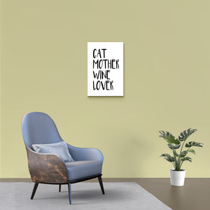 Cat Mother Wine Lover | Wandbild | White Edition - MegaCat