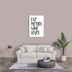 Load image into Gallery viewer, Cat Mother Wine Lover | Wandbild | White Edition - MegaCat
