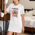 Laden Sie das Bild in den Galerie-Viewer, Cattitude | T-Shirt Kleid aus Bio-Baumwolle - MegaCat

