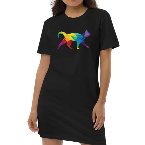 Kaleidocat | T-Shirt Kleid aus Bio-Baumwolle - MegaCat