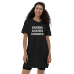Load image into Gallery viewer, Schnurren | T-Shirt Kleid aus Bio-Baumwolle - MegaCat
